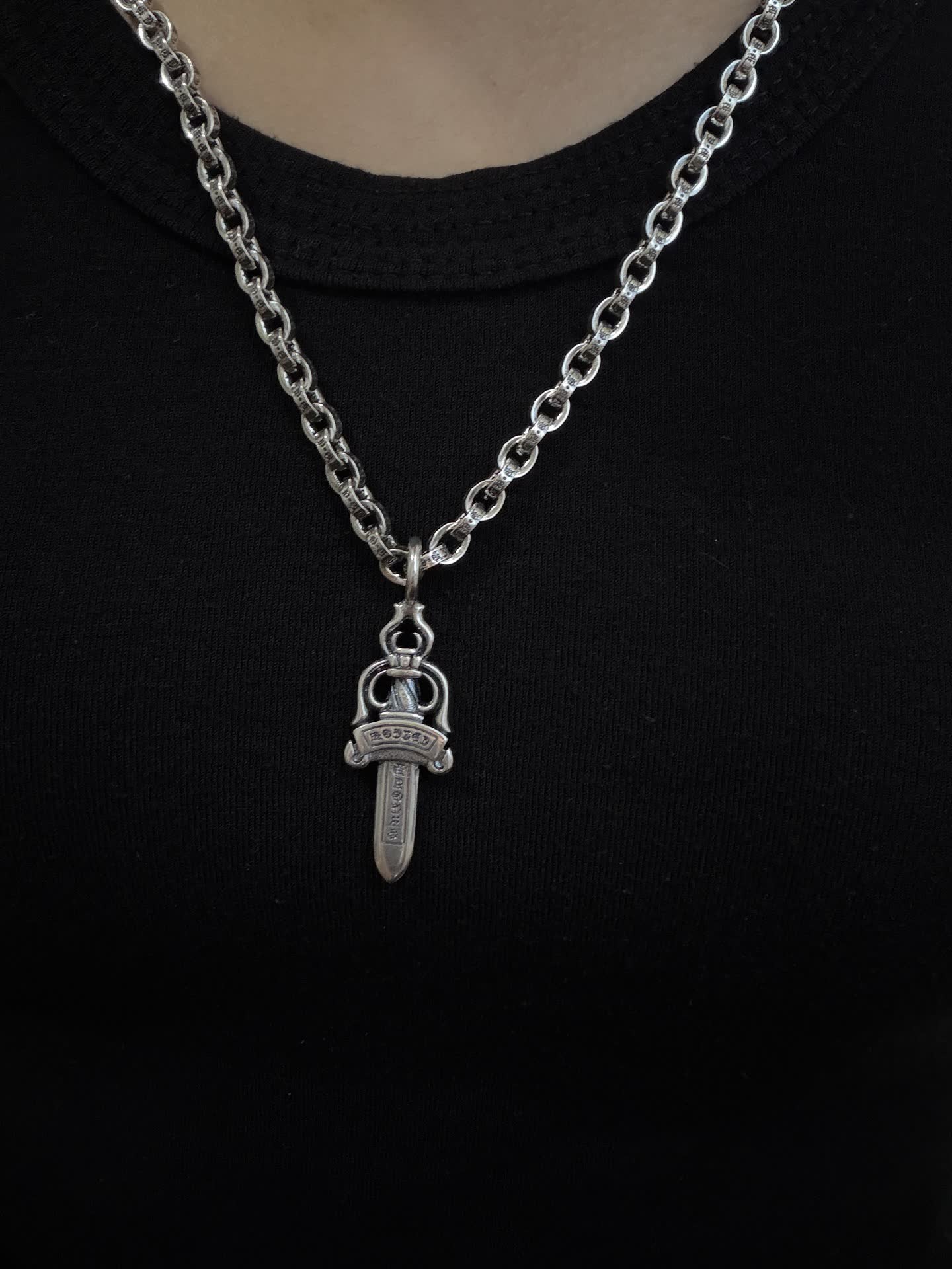 Chrome Hearts Silver Sword Pendant Necklace Chrome Hearts Silver Sword Pendant Necklace